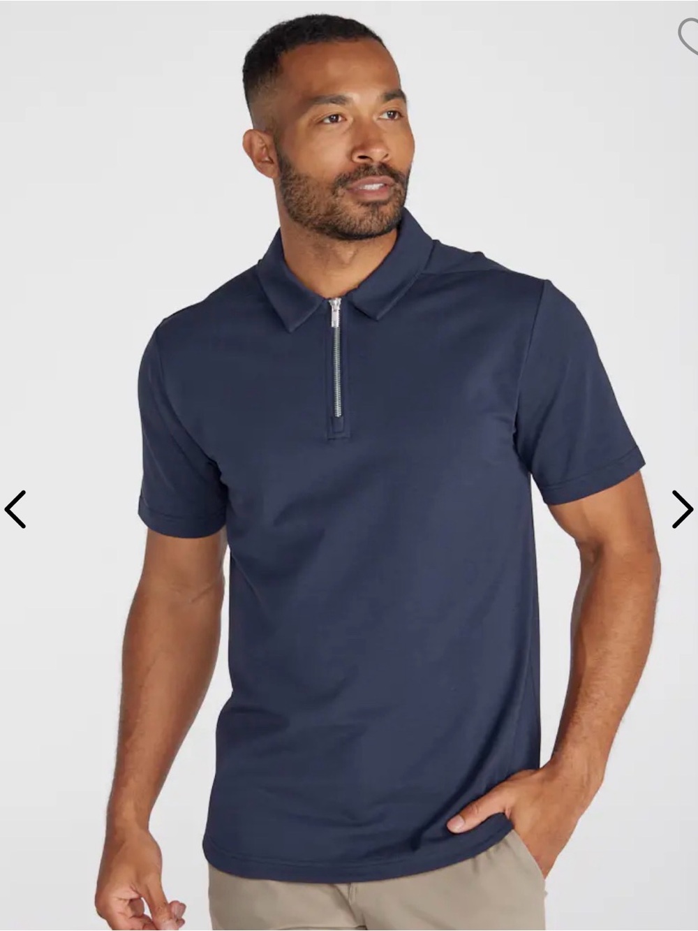 BYLT Premium Basics LUX Men’s Short-Sleeve Zip Front Polo Dusty Rose Sz L - Picture 12 of 12